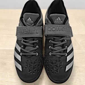 Adidas Powerlift Weightlifting Shoes Mens US 10 Black Grey Strap Very Nice